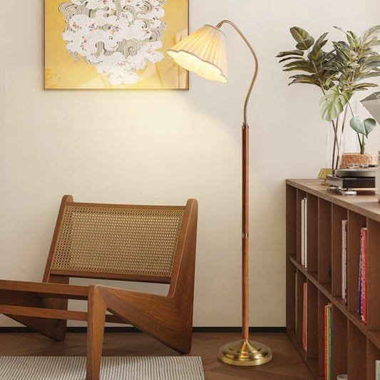 Lampe sur pied en bois japonais